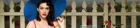 Katy Perry with blue hat Google Cover